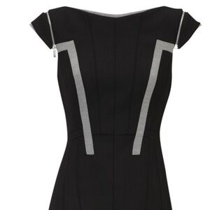 KAREN MILLEN BODYCON SHEATH DRESS WITH ZIPPER DETAILS UK 8